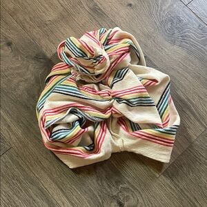 Freddies of Pinewood Lazy Gal Turban 1940’s Style Cream with Rainbow Stripes